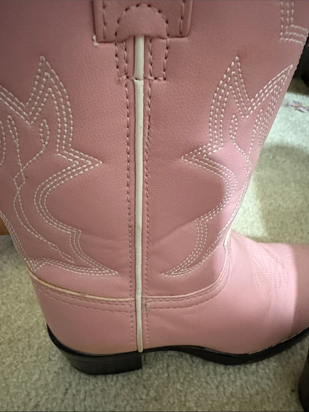 Durango Pink Girls' Western Cowboy Boots with White Trim